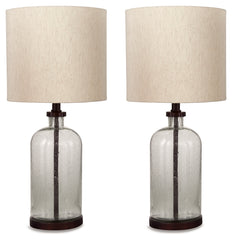 Hoover Furniture Outlet - Ashley Furniture - Bandile Table Lamp (Set of 2) - Table Lamp (Set of 2) / Clear/Bronze Finish - L430674X2