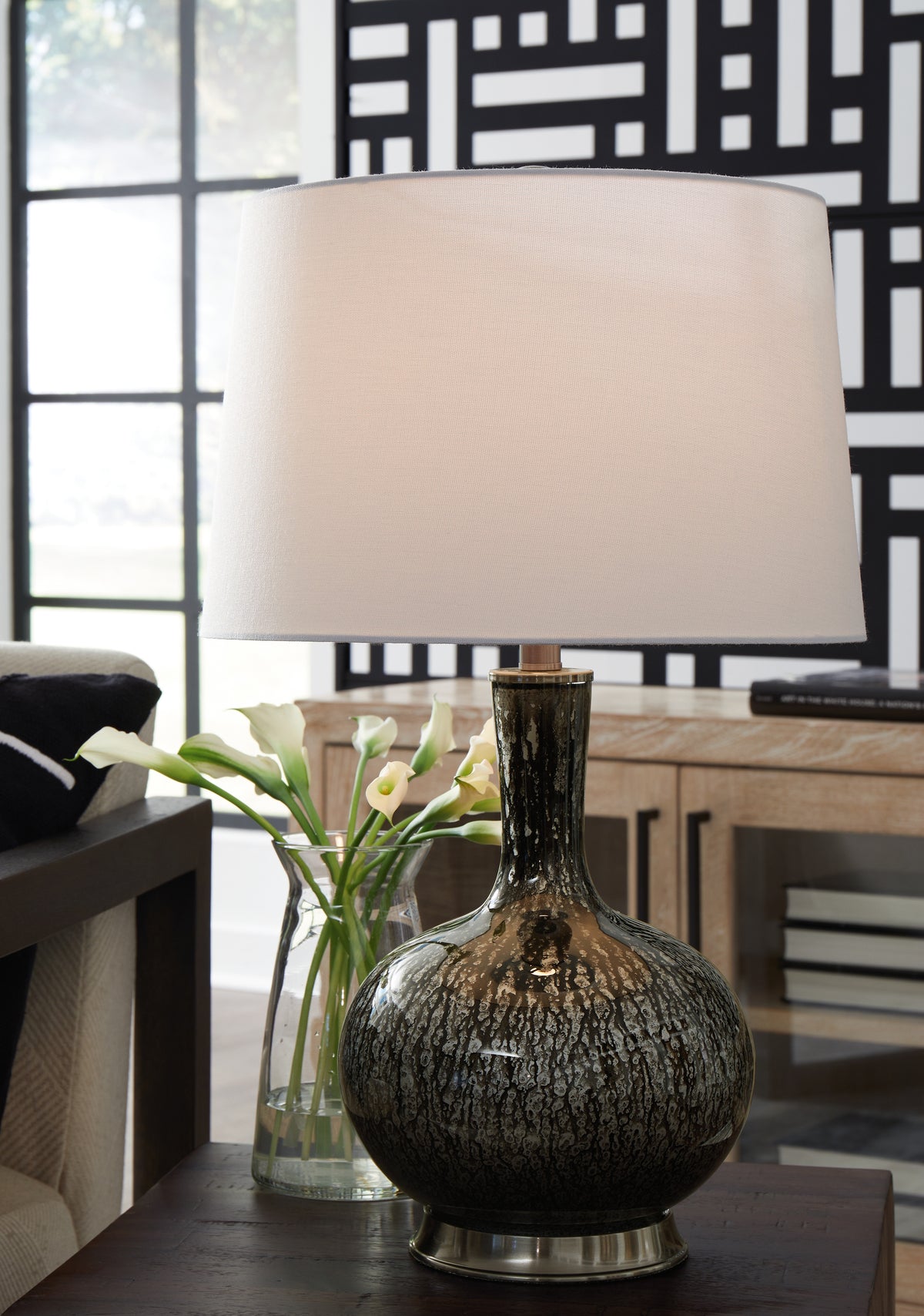 Hoover Furniture Outlet - Ashley Furniture - Tenslow Table Lamp (Set of 2) - Table Lamp (Set of 2) / Antique Black - L430844X2