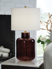 Hoover Furniture Outlet - Ashley Furniture - Mette Table Lamp - Glass Table Lamp (1/CN) - L430924