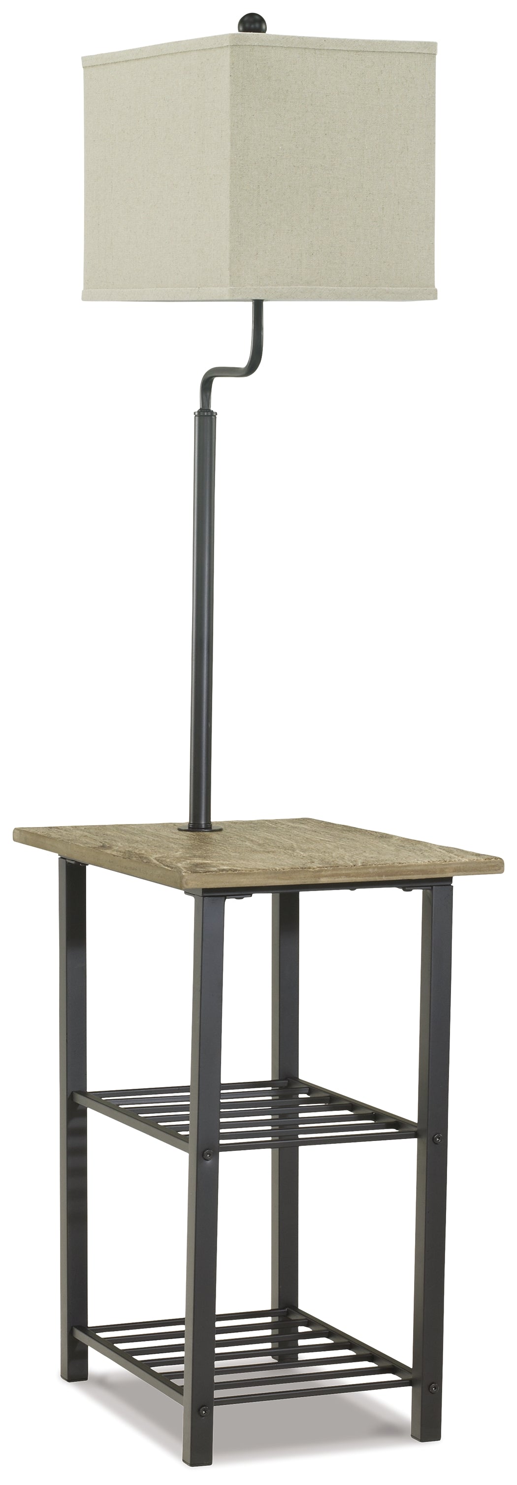 Hoover Furniture Outlet - Ashley Furniture - Shianne Floor Lamp - Metal Tray Lamp (1/CN) / Black - L734031