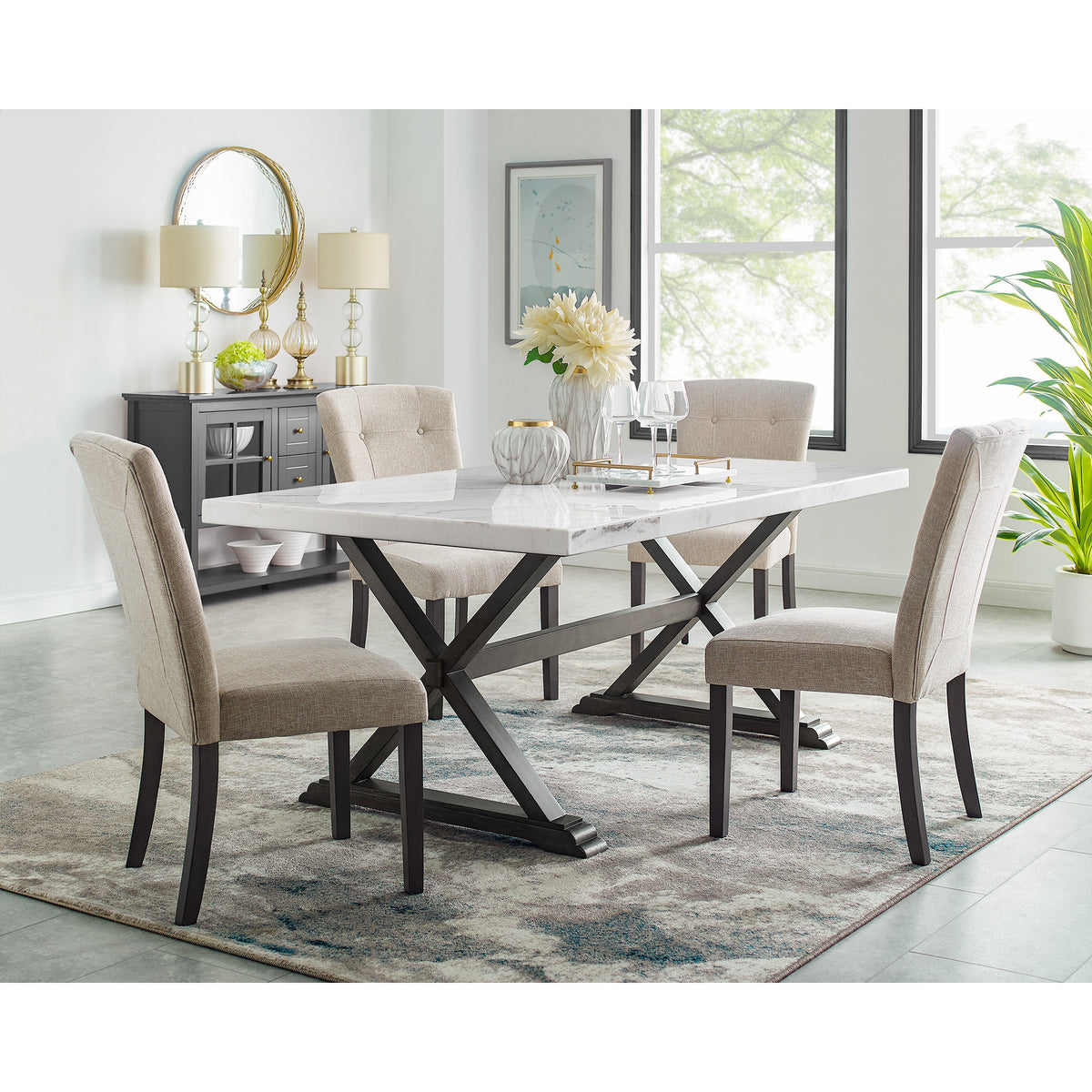 Lexi 5PC Dining Set-Table & Four Chairs – SKU CLX1005PC | Elements