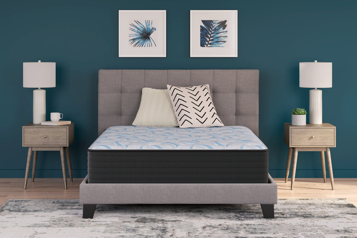 Hoover Furniture Outlet - Ashley Furniture - Elite Springs Firm Full Mattress - Full / Gray/Blue - M40521