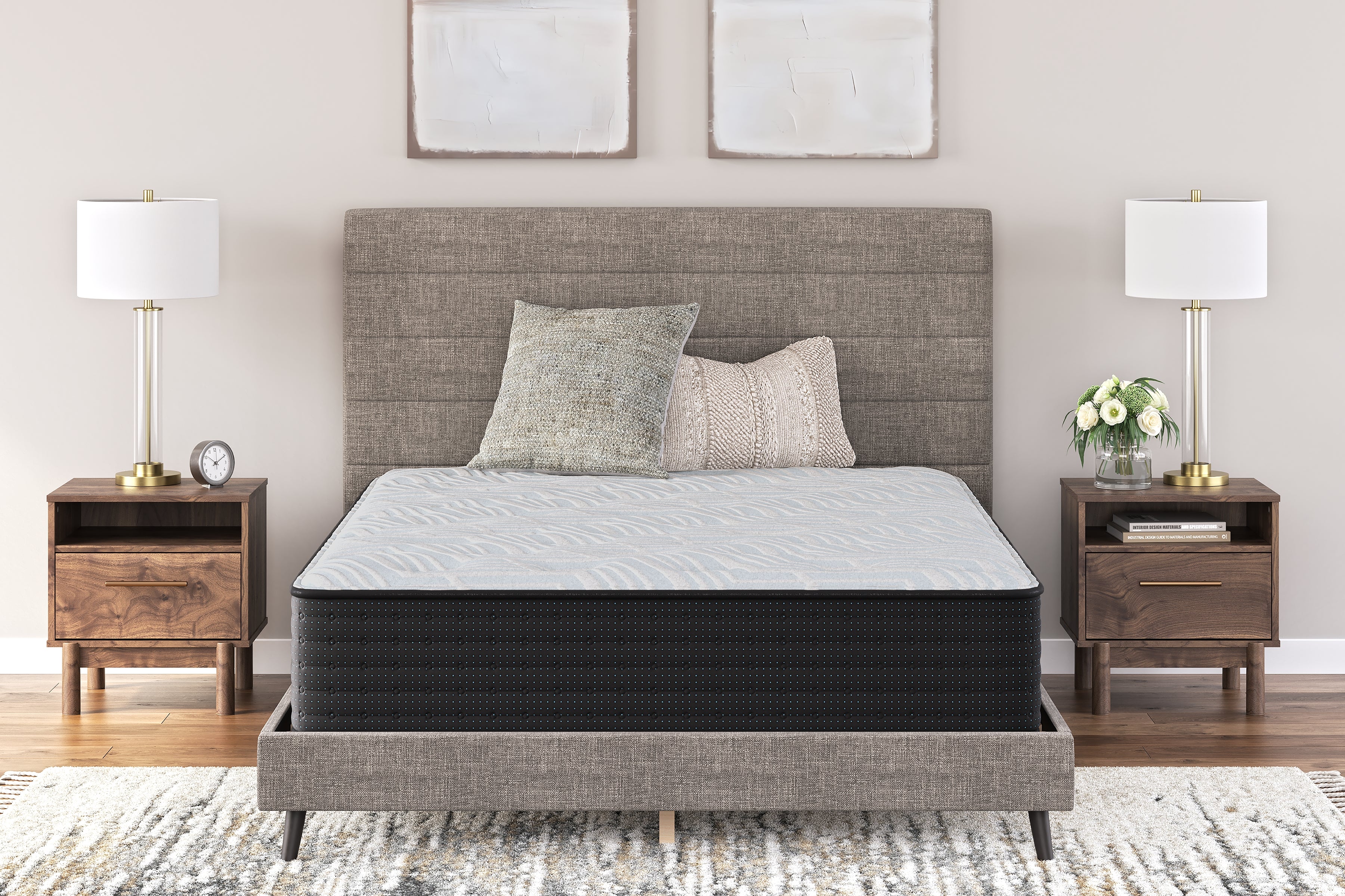 Hoover Furniture Outlet - Ashley Furniture - Palisades Plush Full Mattress - Full / Gray/Blue - M41621