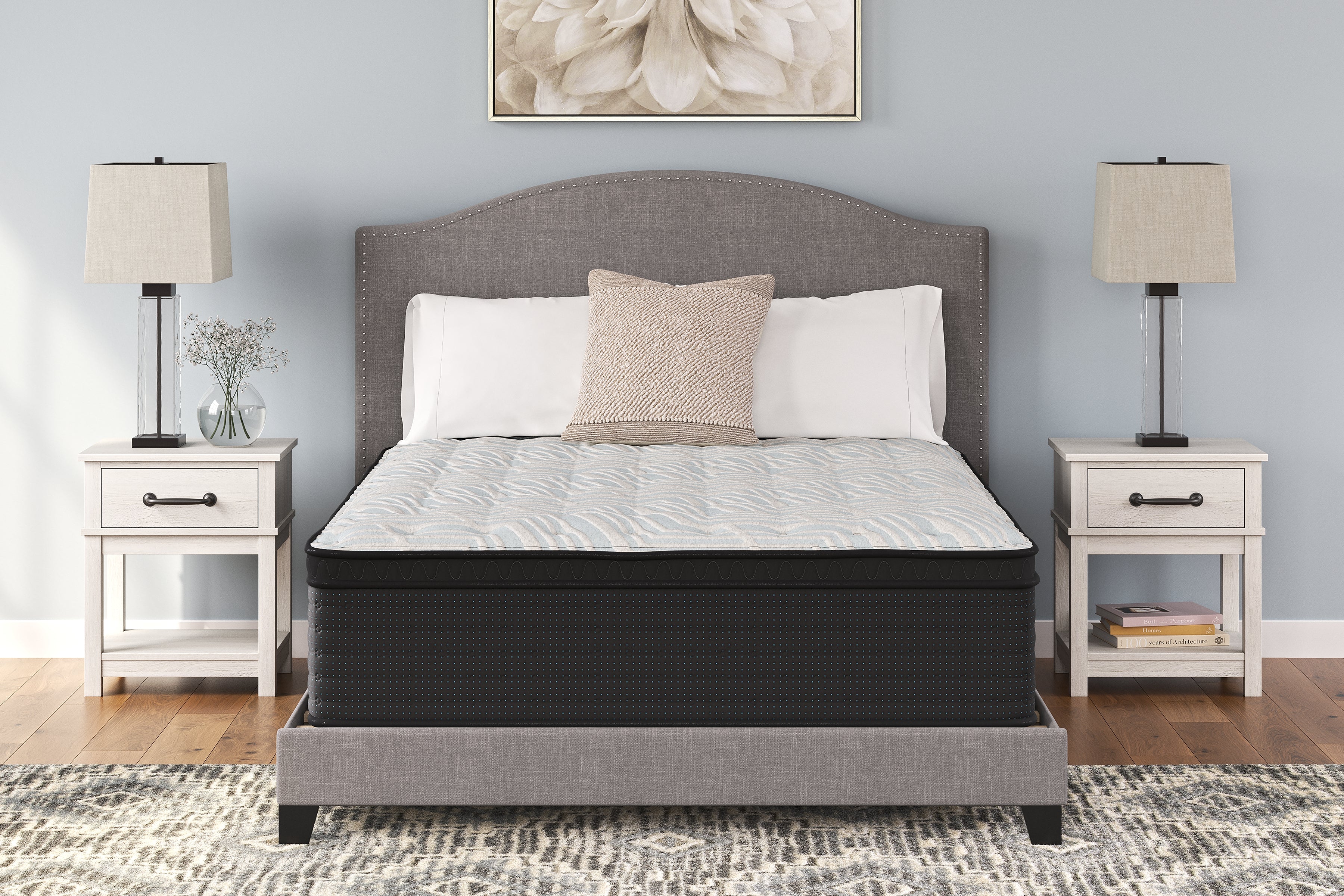 Hoover Furniture Outlet - Ashley Furniture - Palisades ET Queen Mattress - Queen / Gray/Blue - M41731