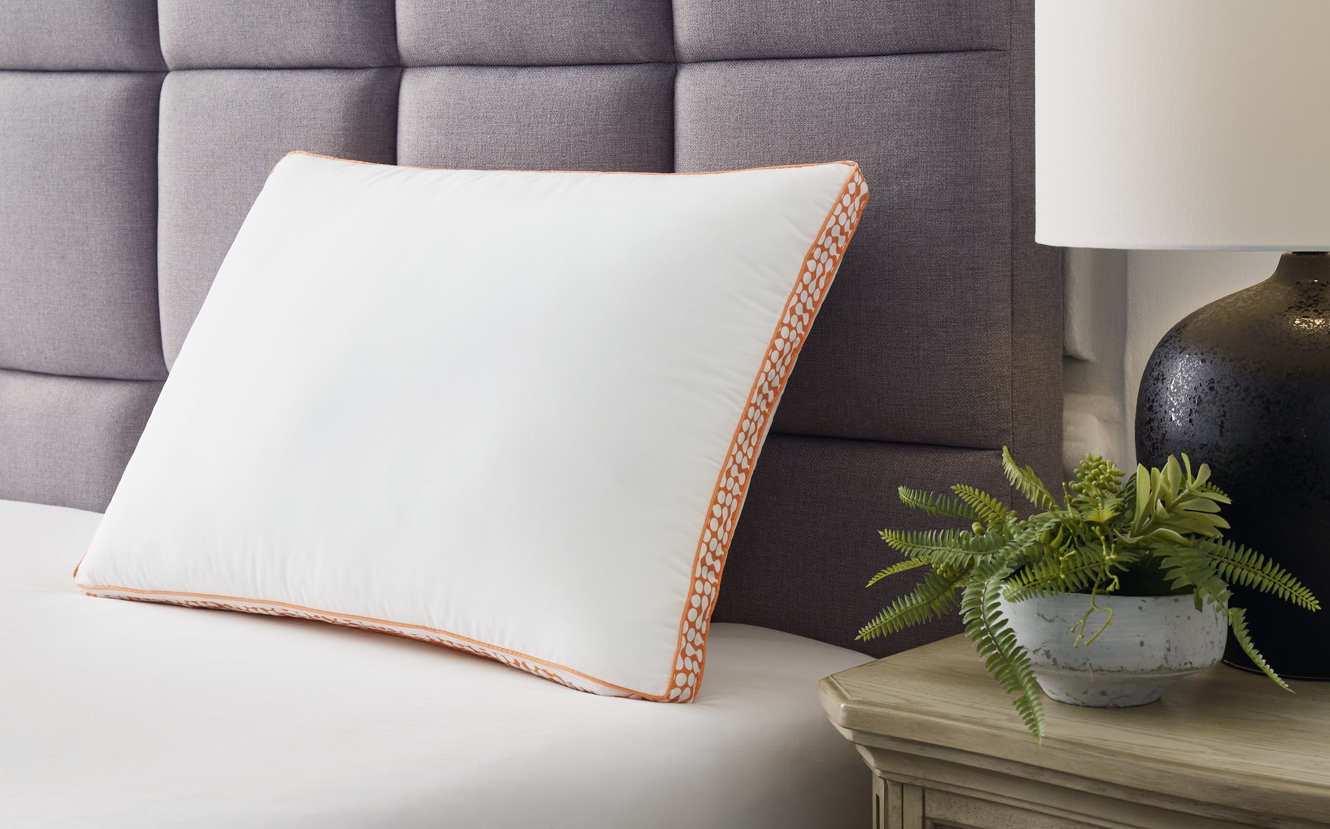 Hoover Furniture Outlet - Ashley Furniture - Zephyr 2.0 3-in-1 Pillow (6/Case) - 3-in-1 Pillow (6/CS) / White/Orange - M52112
