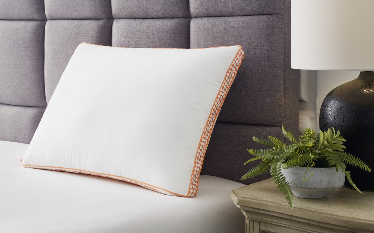 Hoover Furniture Outlet - Ashley Furniture - Zephyr 2.0 3-in-1 Pillow (6/Case) - 3-in-1 Pillow (6/CS) / White/Orange - M52112