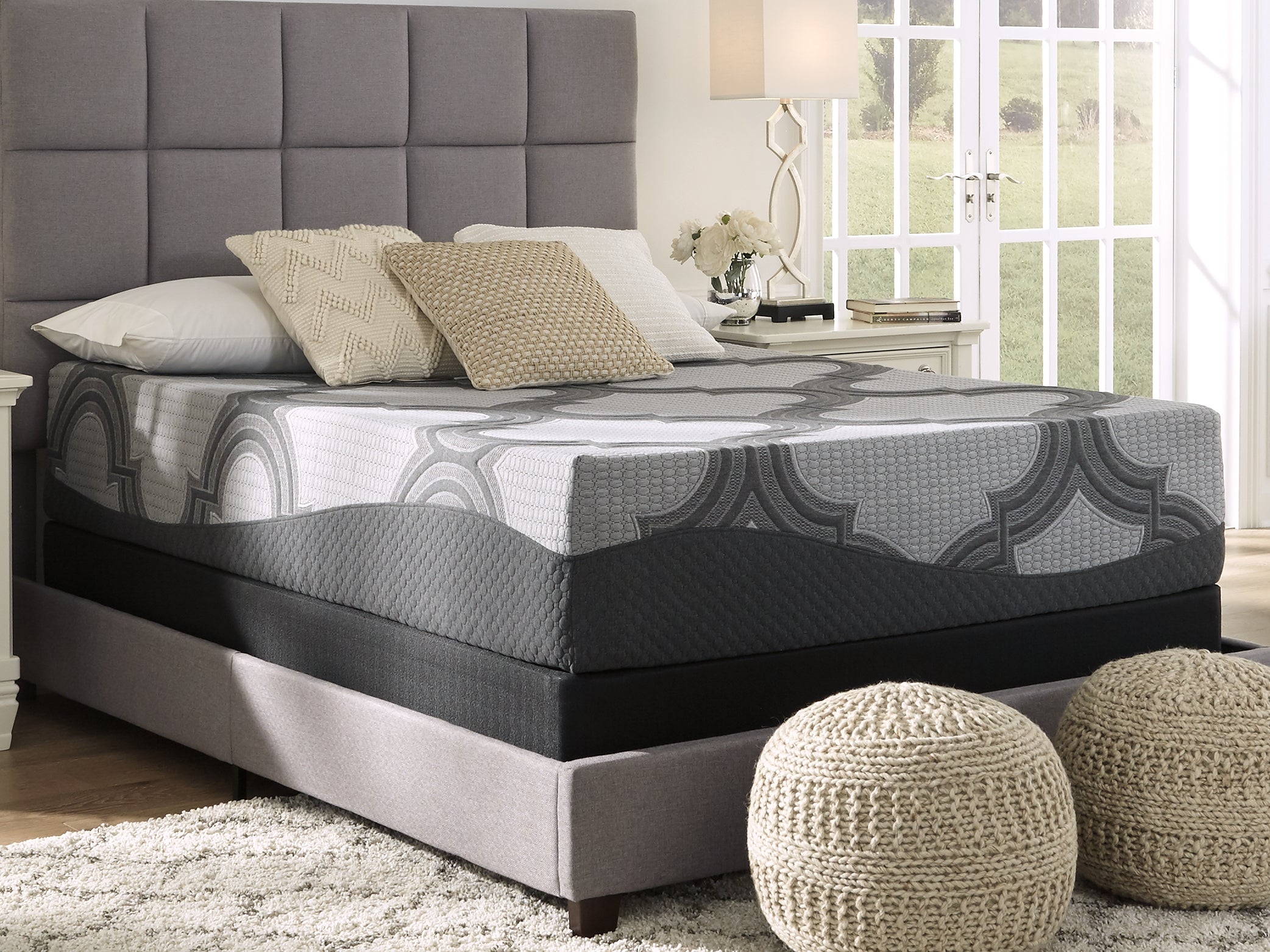 Hoover Furniture Outlet - Ashley Furniture - 1100 Series Twin Mattress - Twin / Gray - M52611