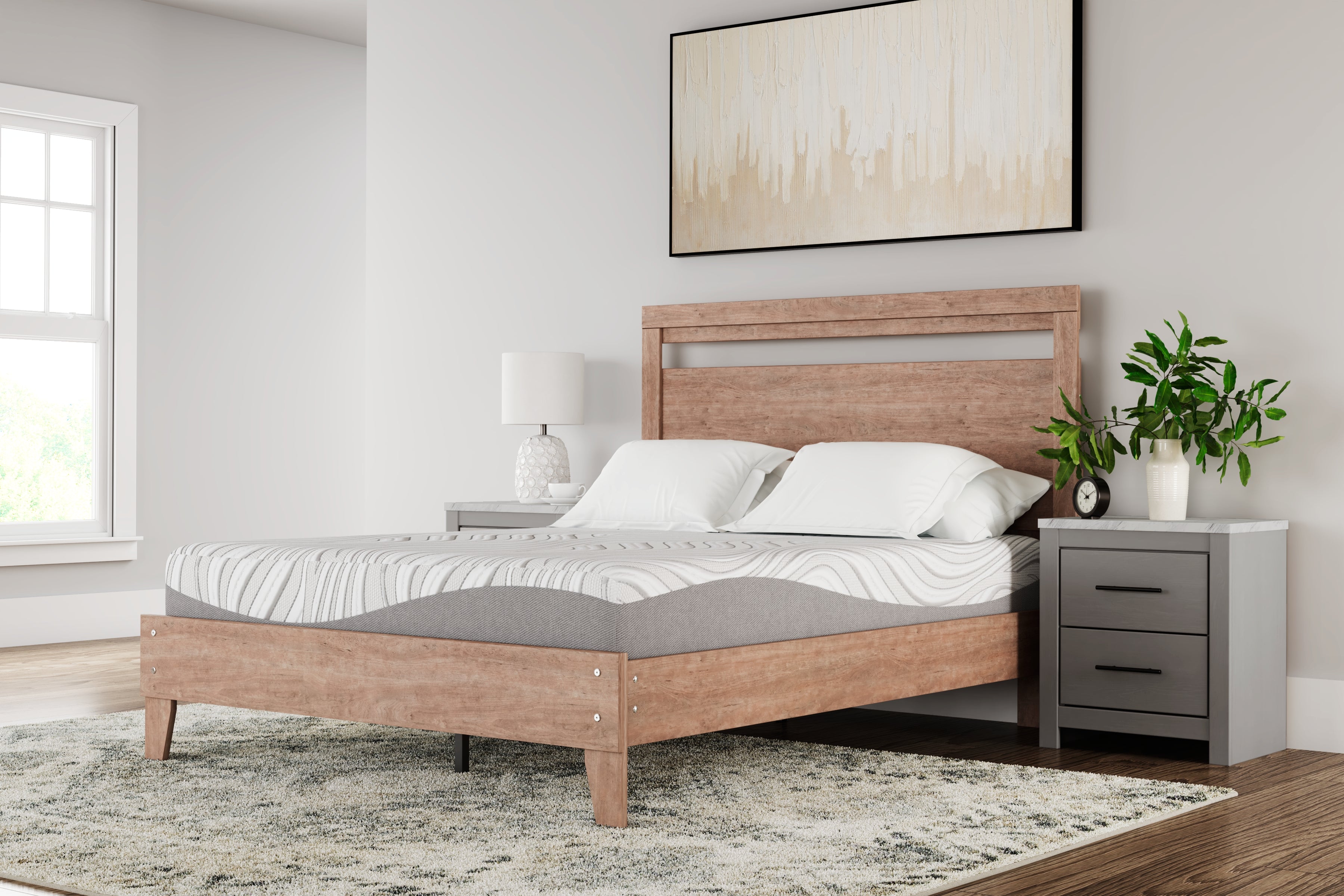 Hoover Furniture Outlet - Ashley Furniture - 10 Inch Memory Foam Twin Mattress - Twin / White - M59211