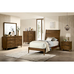 Malibu Twin Panel Bed in Walnut – SKU MC400TB | Elements