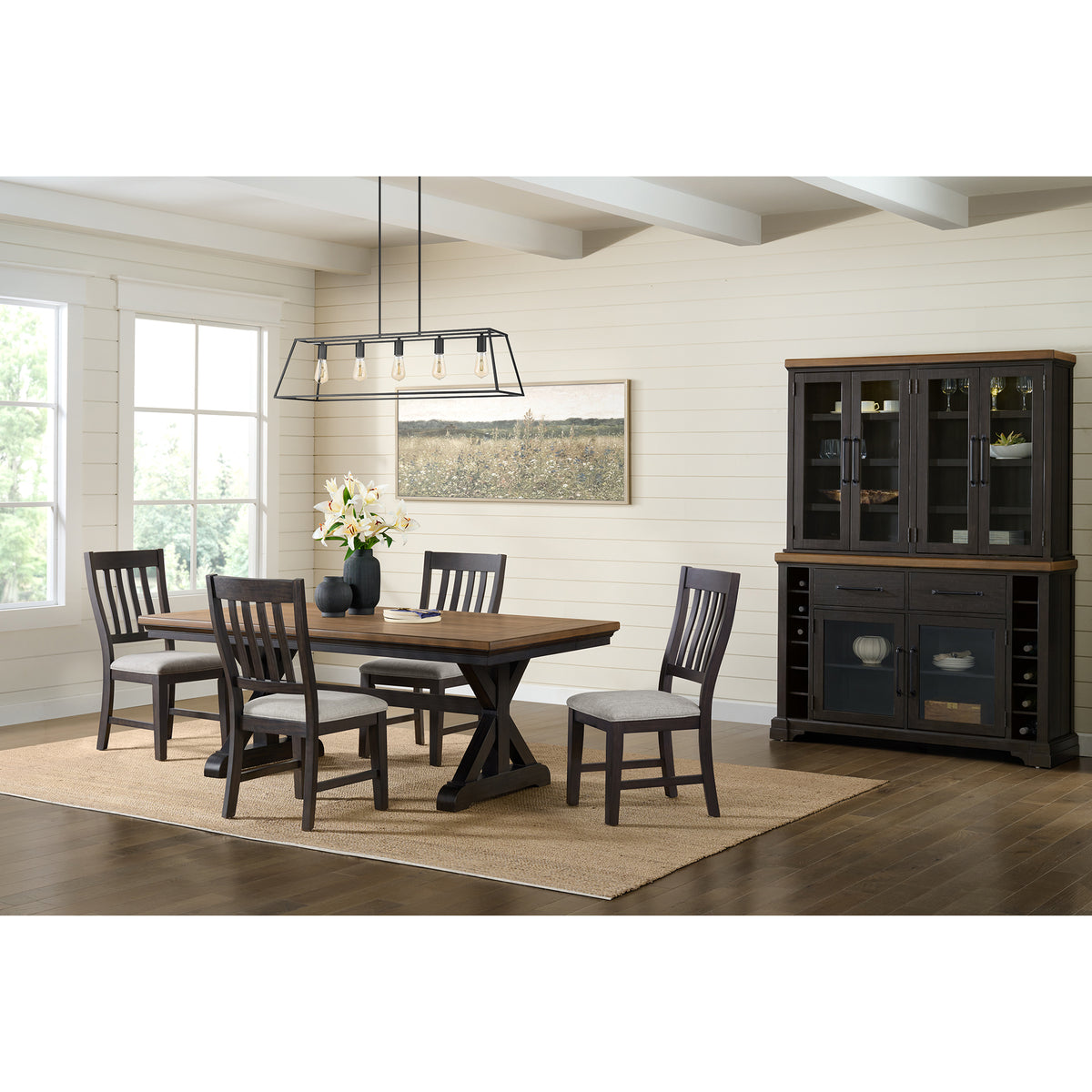 Montrose Dining Table with 20" Leaf in Espresso and Brown – SKU D-16670-8-DT | Elements