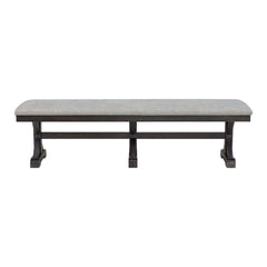 Montrose Dining Bench with Light Grey Fabric in Espresso