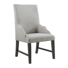 Montrose Dining Host Chair with Light Grey Fabric in Espresso (2 Per Carton)