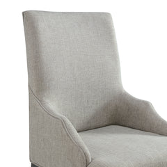 Montrose Dining Host Chair with Light Grey Fabric in Espresso (2 Per Carton)