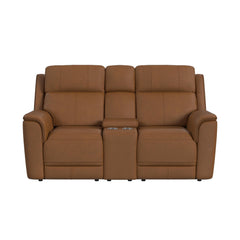 Mustang P3 Loveseat with Console in Aline Butternut
