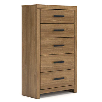Hoover Furniture Outlet - Ashley Furniture - Broachmyn Chest of Drawers - Five Drawer Chest / Auburn - PCB1116-46