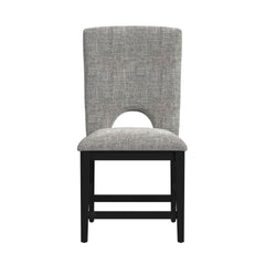Oregon Counter Side Chair with Grey Fabric in Black (2 Per Carton)
