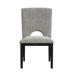 Oregon Dining Side Chair with Grey Fabric in Black (2 Per Carton)