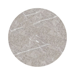 Oregon Round Dining Table with Grey Faux Marble Top in Black