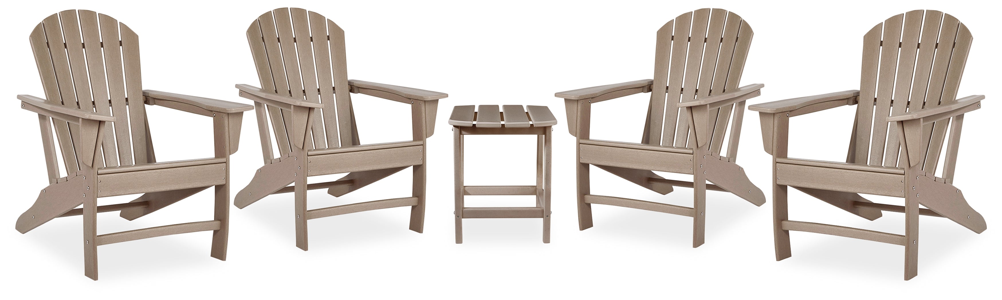 Hoover Furniture Outlet - Ashley Furniture - Sundown Treasure 4 Adirondack Chairs and Outdoor End Table - 4 Adirondack Chairs and Outdoor End Table - P014P2