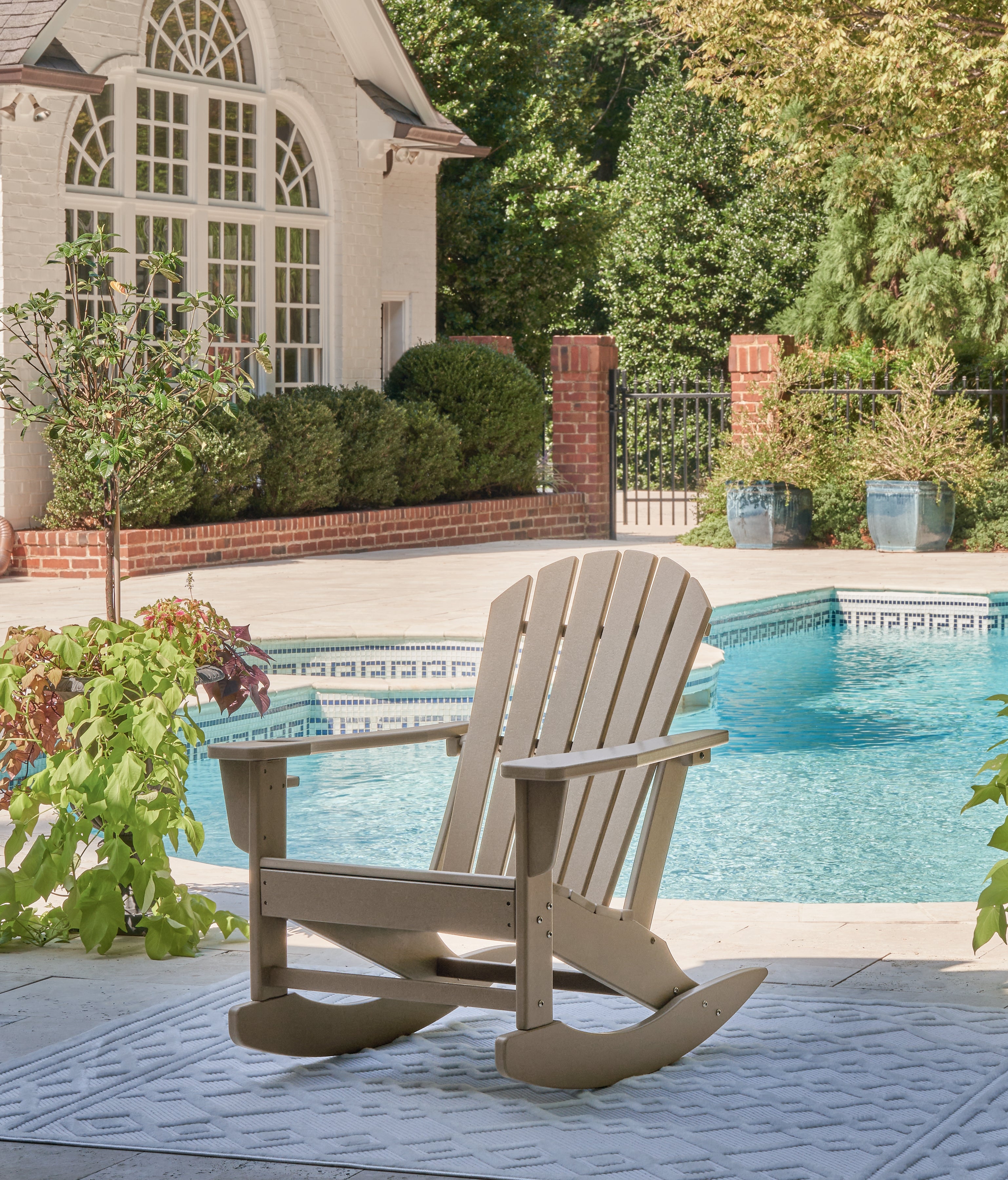 Hoover Furniture Outlet - Ashley Furniture - Sundown Treasure Outdoor Rocking Chair - Rocking Chair / Driftwood - P014-827