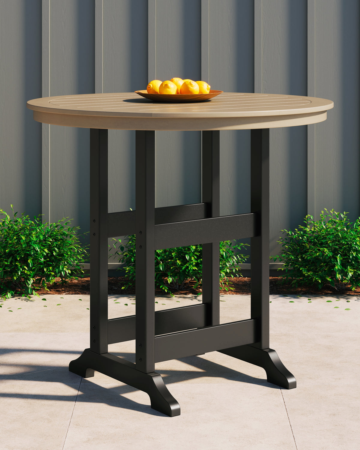 Hoover Furniture Outlet - Ashley Furniture - Fairen Trail Bar Table - Round Bar Table w/UMB OPT - P211-613