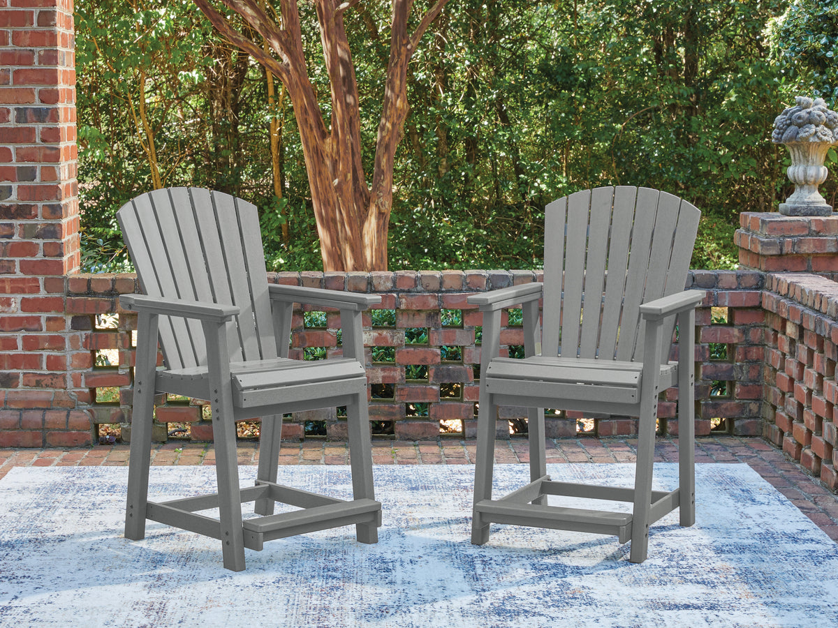 Hoover Furniture Outlet - Ashley Furniture - Sanctuary Beach Outdoor Counter Height Bar Stool (Set of 2) - Barstool (Set of 2) - PCP227-124