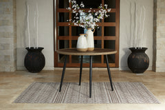 Hoover Furniture Outlet - Ashley Furniture - Amaris Outdoor Dining Table - Round Dining Table / Brown/Black - P369-615