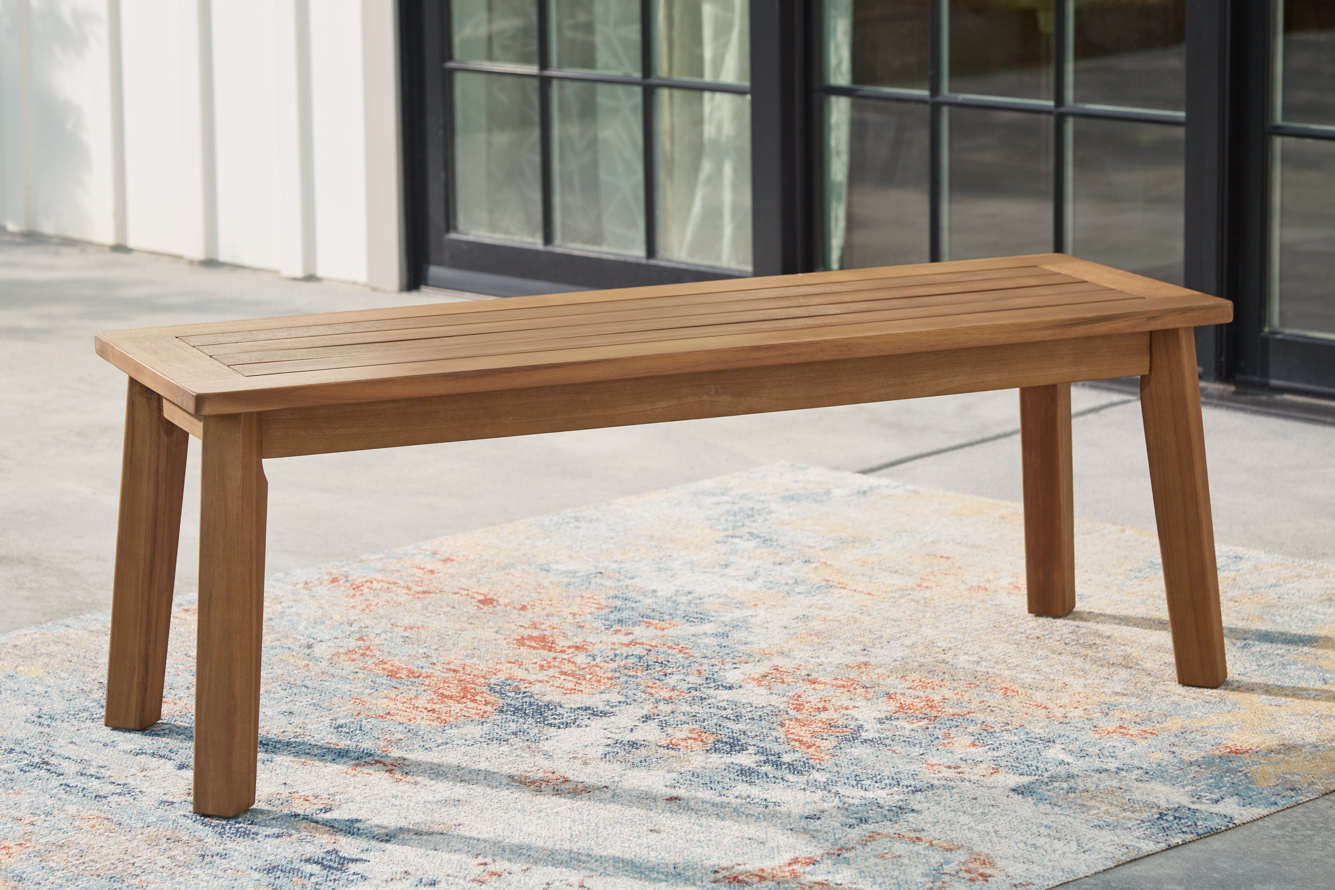 Hoover Furniture Outlet - Ashley Furniture - Janiyah Outdoor Dining Bench - Bench / Light Brown - P407-600