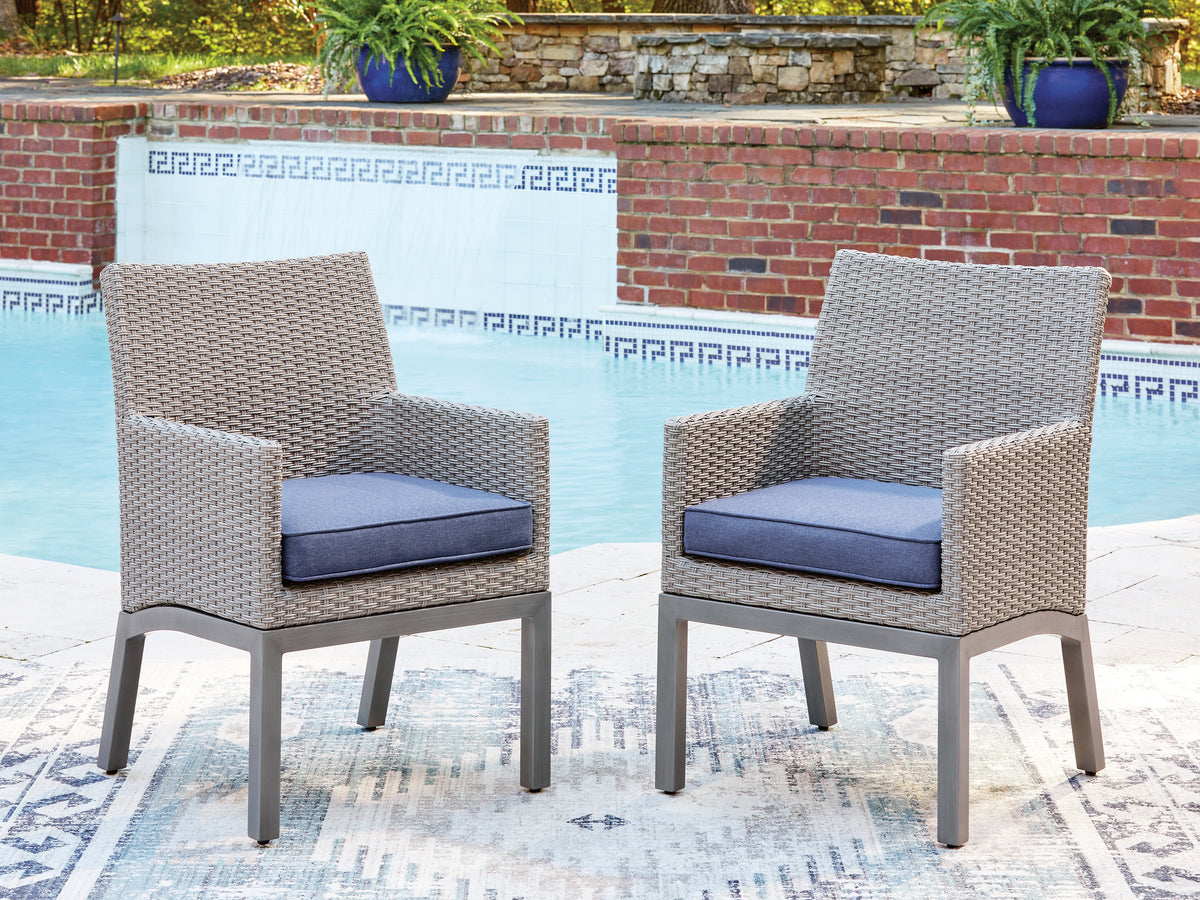 Hoover Furniture Outlet - Ashley Furniture - Half Moon Beach Outdoor Arm Chair with Cushion (Set of 2) - Arm Chair With Cushion (Set of 2) - PCP418-601A