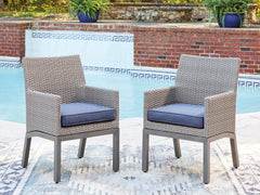 Hoover Furniture Outlet - Ashley Furniture - Half Moon Beach Outdoor Arm Chair with Cushion (Set of 2) - Arm Chair With Cushion (Set of 2) - PCP418-601A