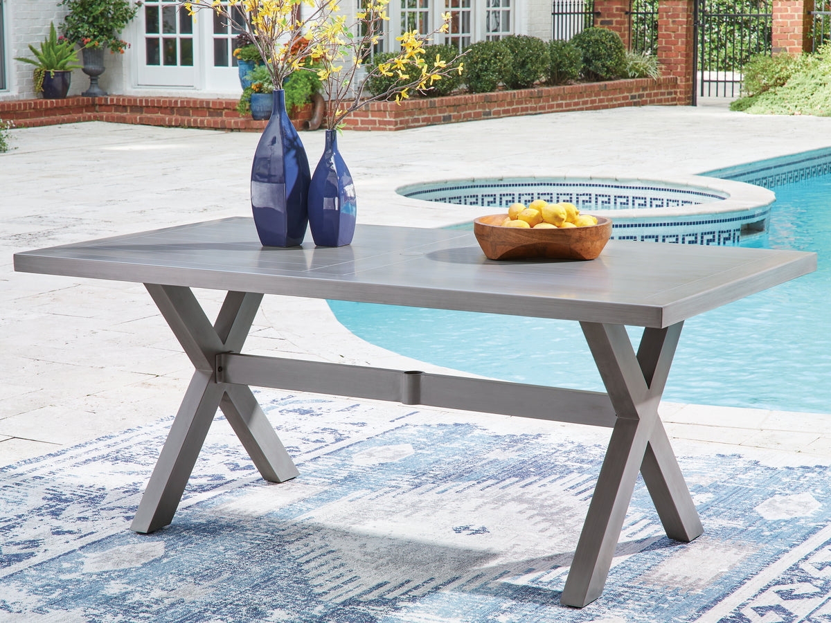 Hoover Furniture Outlet - Ashley Furniture - Half Moon Beach Outdoor Dining Table - RECT Dining Table w/UMB OPT - PCP418-625
