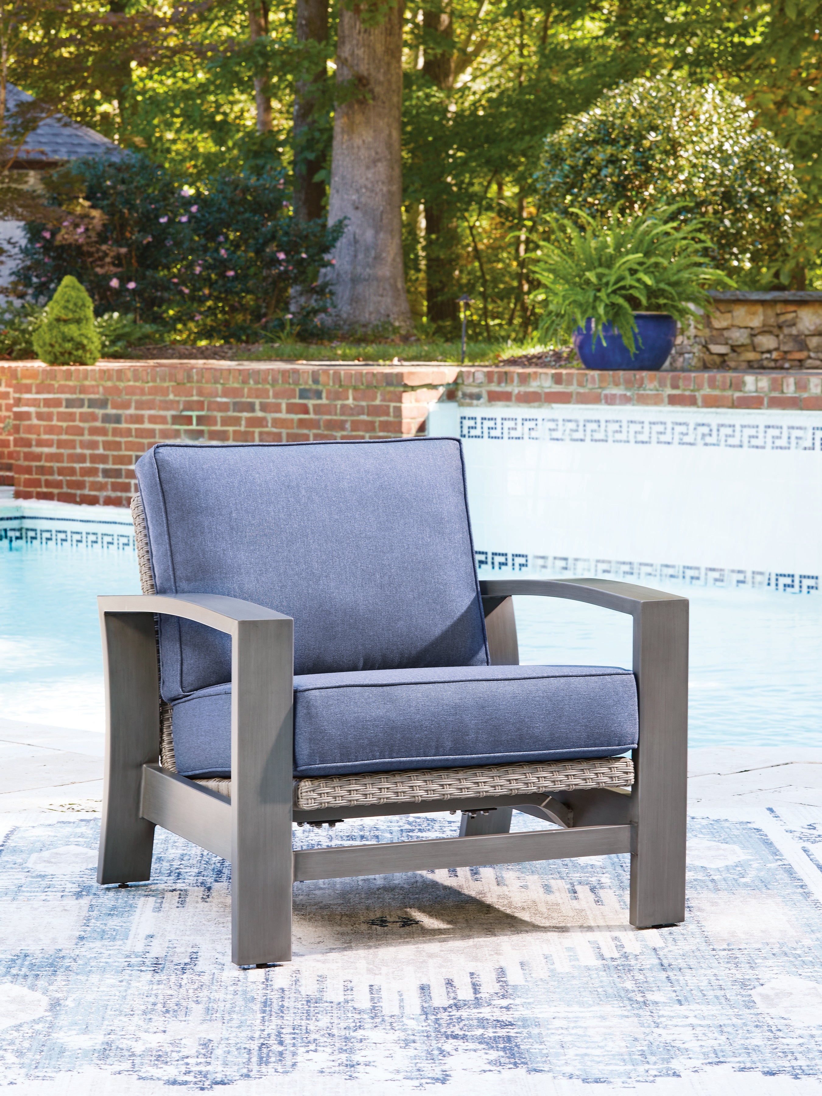 Hoover Furniture Outlet - Ashley Furniture - Half Moon Beach Outdoor Spring Lounge Chair - Spring Lounge Chair - PCP418-820