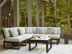 Hoover Furniture Outlet - Ashley Furniture - Beachloft 5-Piece Outdoor Sectional - 5-Piece Outdoor Sectional - P490P2