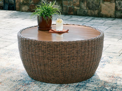 Hoover Furniture Outlet - Ashley Furniture - Double Point Outdoor Coffee Table - Round Cocktail Table - PCP503-708