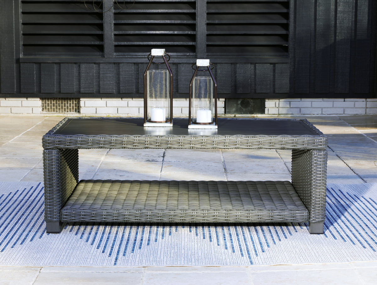 Hoover Furniture Outlet - Ashley Furniture - Elite Park Outdoor Coffee Table - Rectangular Cocktail Table / Gray - P518-701