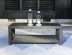 Hoover Furniture Outlet - Ashley Furniture - Elite Park Outdoor Coffee Table - Rectangular Cocktail Table / Gray - P518-701