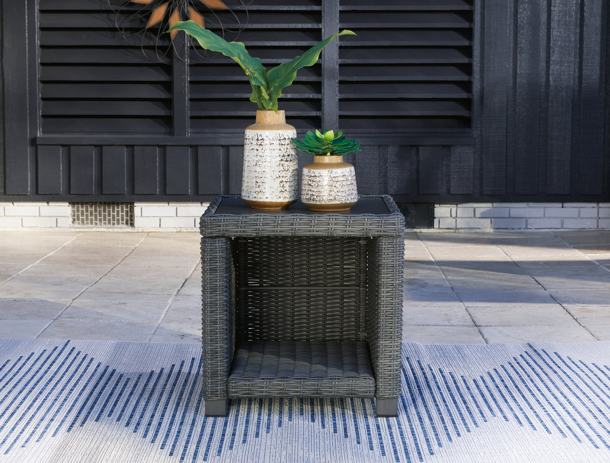 Hoover Furniture Outlet - Ashley Furniture - Elite Park Outdoor End Table - Square End Table / Gray - P518-702