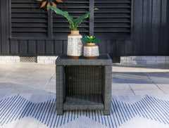 Hoover Furniture Outlet - Ashley Furniture - Elite Park Outdoor End Table - Square End Table / Gray - P518-702