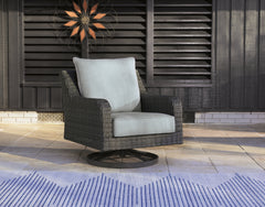 Hoover Furniture Outlet - Ashley Furniture - Elite Park Outdoor Swivel Lounge with Cushion - Swivel Lounge w/ Cushion / Gray - P518-821