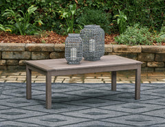 Hoover Furniture Outlet - Ashley Furniture - Hillside Barn Outdoor Coffee Table - Rectangular Cocktail Table / Brown - P564-701