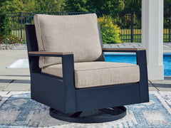 Hoover Furniture Outlet - Ashley Furniture - East Beach Outdoor Swivel Glider Chair with Cushion - Swivel Glider Chair w/Cushion - PCP587-821