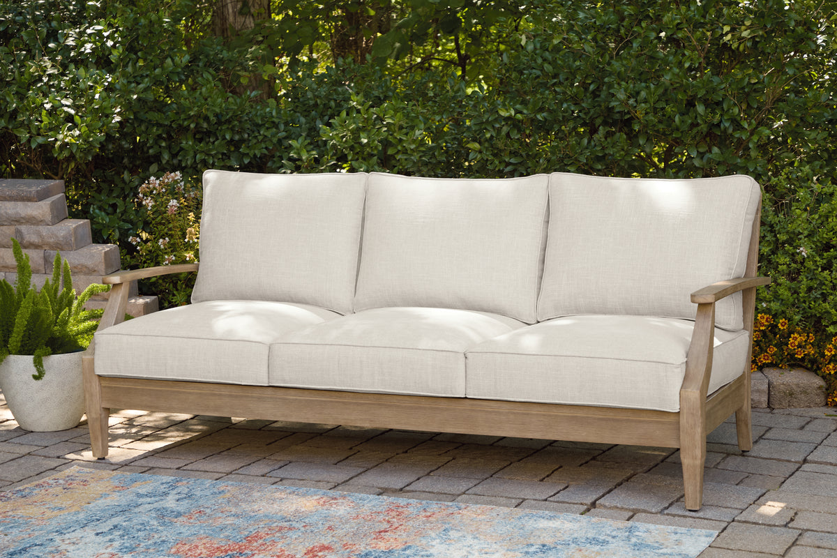 Hoover Furniture Outlet - Ashley Furniture - Carter Hall Outdoor Sofa with Cushion - Sofa with Cushion / Beige - P601-838