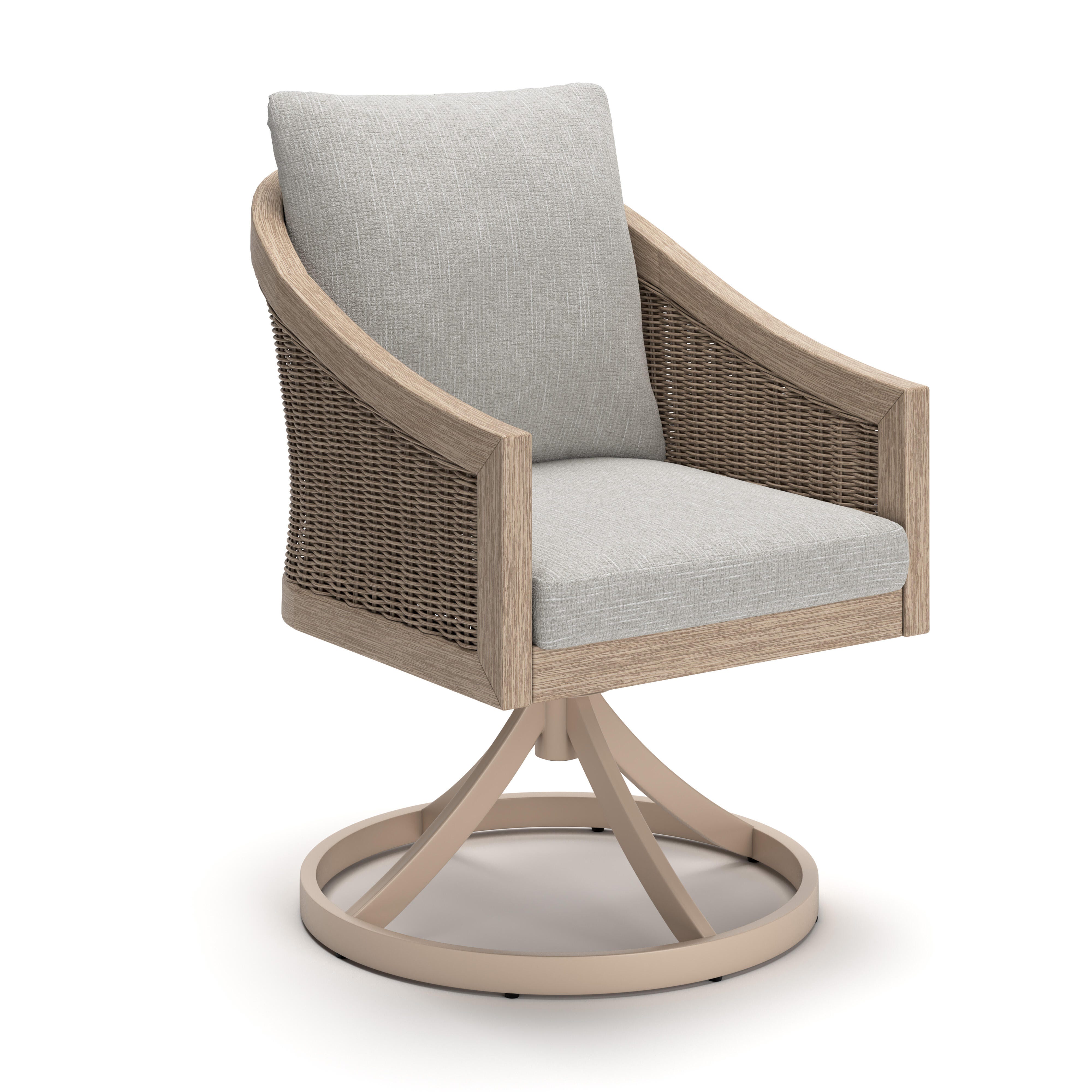 Hoover Furniture Outlet - Ashley Furniture - Thunder Trails Outdoor Swivel Chair (Set of 2) - Swivel Chair w/Cushion (Set of 2) - PCP612-602A