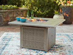 Hoover Furniture Outlet - Ashley Furniture - Cliff Trails Fire Pit Table - Square Fire Pit Table - PCP690-772