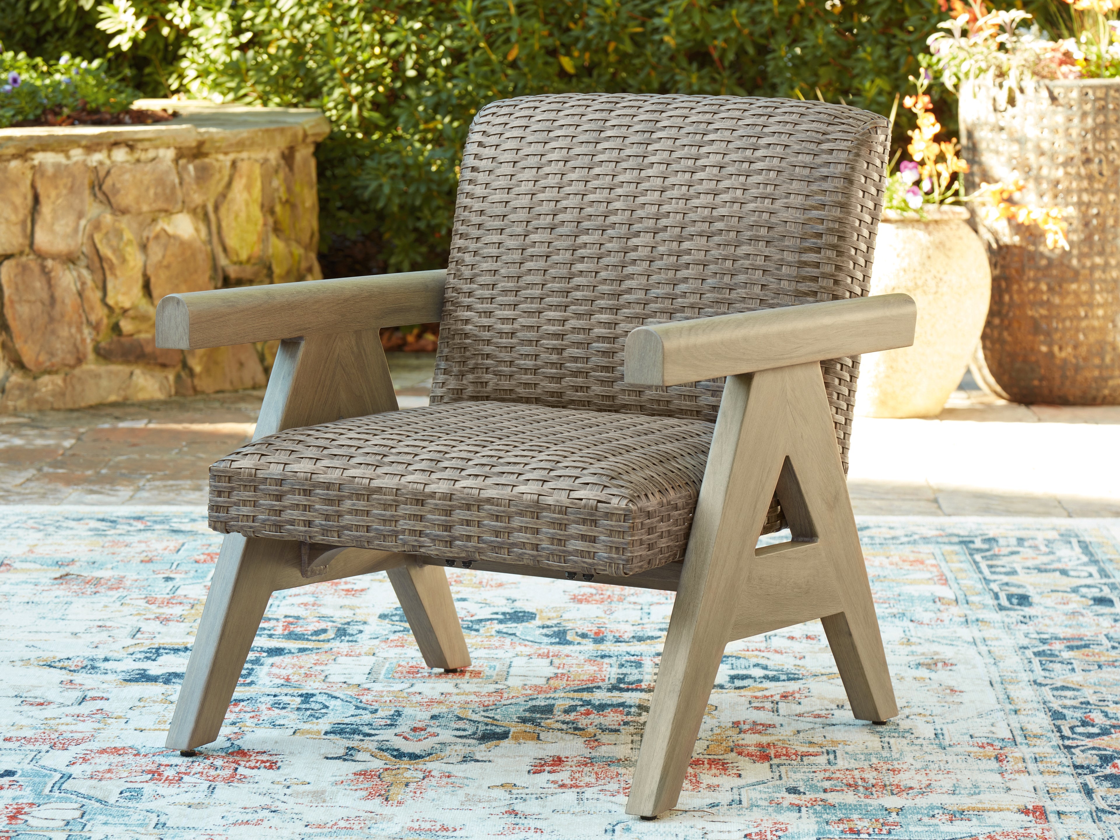 Hoover Furniture Outlet - Ashley Furniture - Cliff Trails Outdoor Rocking Lounge Chair - Rocking Lounge Chair - PCP690-821