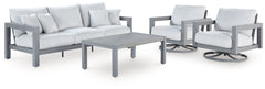 Hoover Furniture Outlet - Ashley Furniture - Hurley Park Outdoor Sofa, 2 Lounge Chairs and Coffee Table - Outdoor Sofa, 2 Lounge Chairs and Coffee Table - PCP695P2