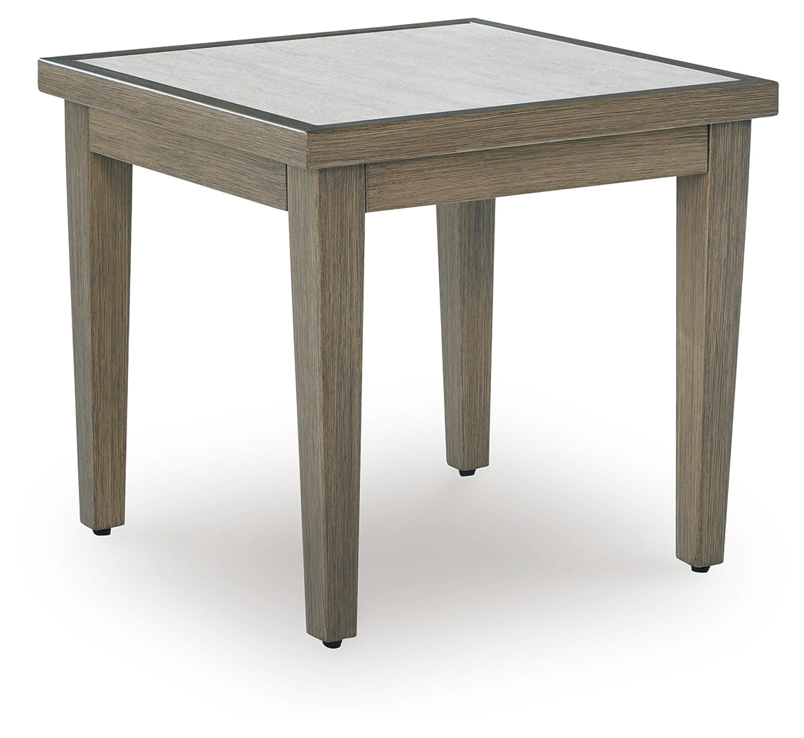 Hoover Furniture Outlet - Ashley Furniture - Rainier Ranch Outdoor End Table - Square End Table / Brown/Beige - P701-702