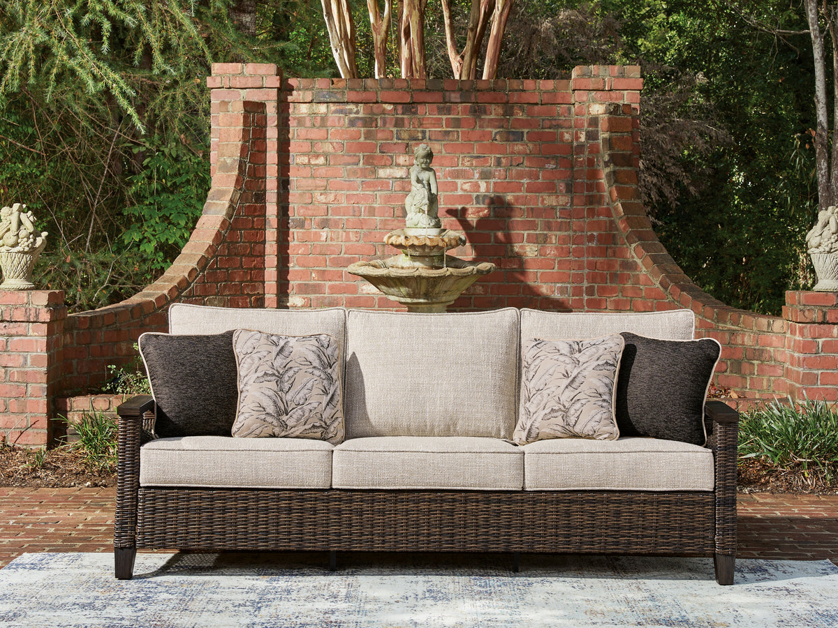 Hoover Furniture Outlet - Ashley Furniture - Monterey Point Outdoor Sofa with Cushion - Sofa with Cushion - PCP760-838