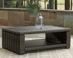 Hoover Furniture Outlet - Ashley Furniture - Grasson Lane Coffee Table - Rectangular Cocktail Table / Brown - P783-701