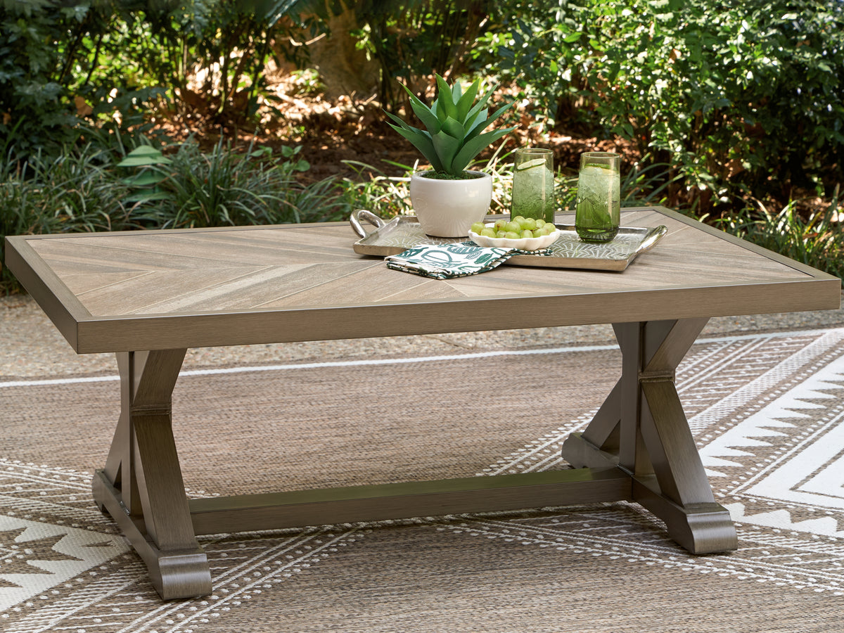 Hoover Furniture Outlet - Ashley Furniture - Laguna Heights Outdoor Coffee Table - Rectangular Cocktail Table - PCP790-701